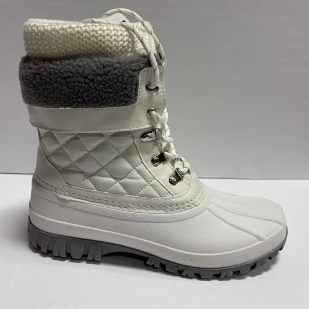 Storm By Cougar Women’s Creek Quilt White Winter Boots, Size 10 M